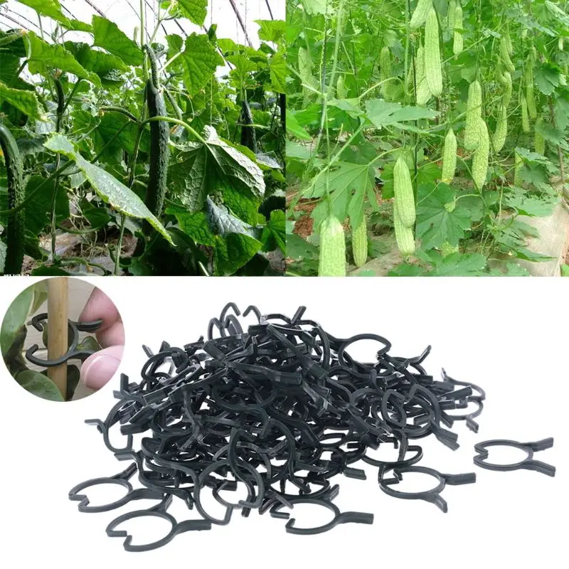 

100Pcs Plant Garden Clips Vegetable Plant Vine Support Clips for Holding Plant Stems 95AA