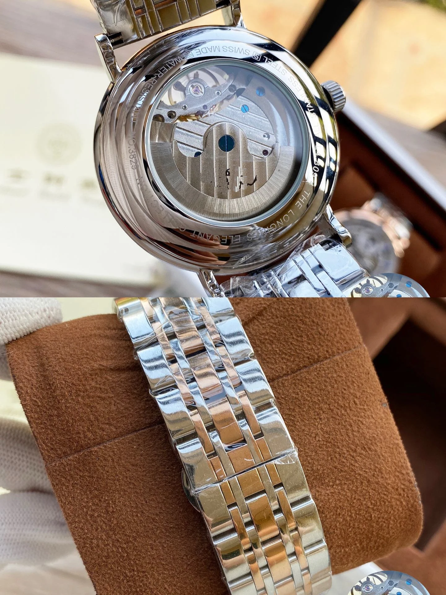 

Luxury Brand Men New Stainless Steel Automatic Mechanical Rose Gold Tourbillon MoonPhase Skeleton Sapphire Watches Limited