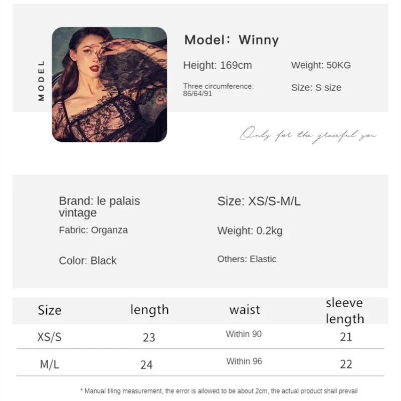 

Le Palais Vintage 2021 Summer New Original Fashionable Black Organza Ruffled Sexy Off The Shoulder Crop Top Women Elegant Tops
