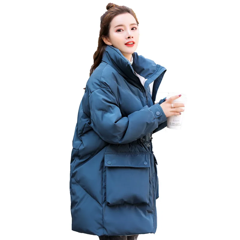 

new 2019 winter cotton-padded jacket whom long han edition loose cotton quilted jacket more little warm coat