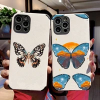 bling glitter butterfly phone case lambskin leatherfor iphone 12 11 8 7 6 xr x xs plus mini plus pro max shockproof