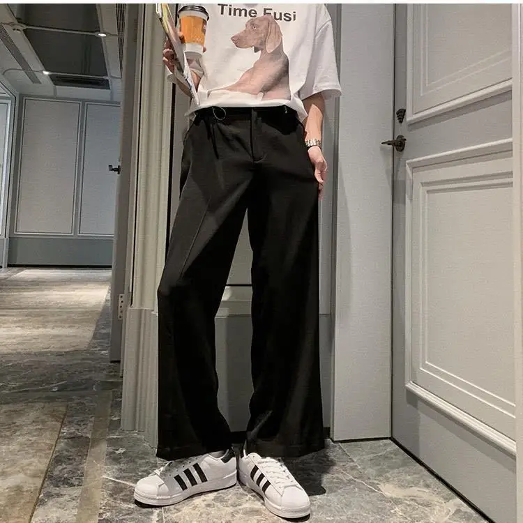 

Men's Pants Loose Straight Casual Pants Breathable Wide-leg Pants Men Trousers Streetwear Pantalones Hombre Spring And Autumn