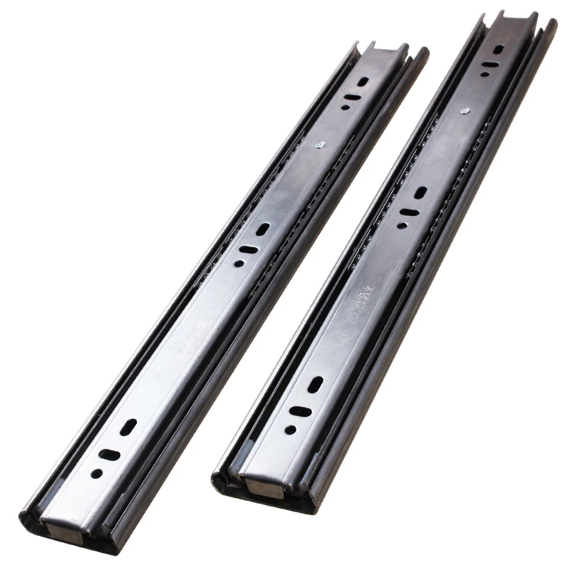 Mute Drawer Runners Stainless Steel Drawer Slide with Ball Bearing 2pcs/lot Three-section Full Extension Heavy Duty Slide Rail