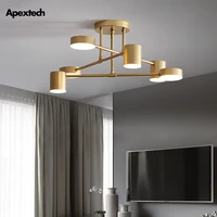 apextech modern chandelier for living room lighting dining room ceiling hanging lamp gold black bedroom lights 3color switchable