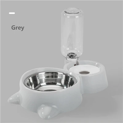 Grey Hipidog бутылка для воды и еды двойная чаша для собачьего питья чаша диспенсер Фидер капельница - Цвет: Grey