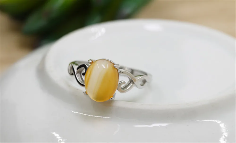 Joanlyn Ring Blank for 7x9mm/8x10mm Oval Cabochons White Gold Plated 925 Silver Adjustable Band Ring Base JZ404