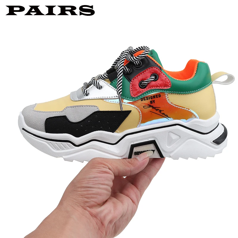 Женские кроссовки на платформе массивные Яркие с вулканизированной подошвой