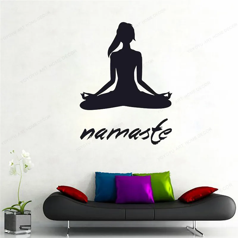 

YOGA NAMASTE WALL sticker Home Decoration Silhouette vinyl wall Art mural HJ77