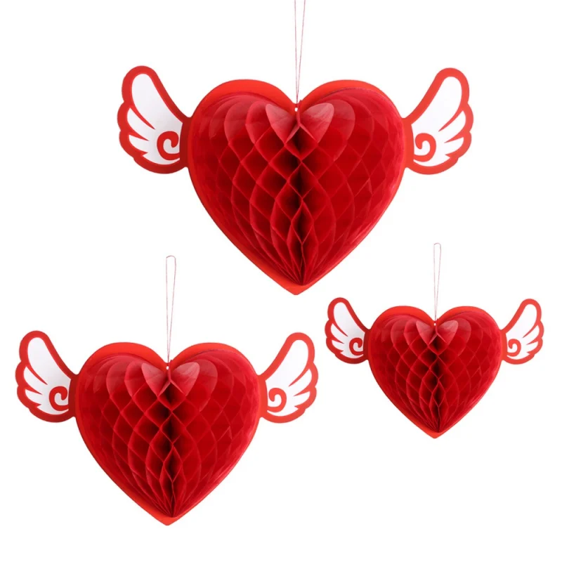 Бумажный шар в форме сердца сотовый украшение для вечеринки свадебное подвесное