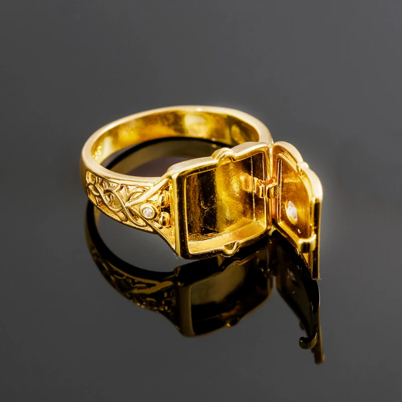 Кольца мужские с геометрическим узором медное открываемое кольцо крышки