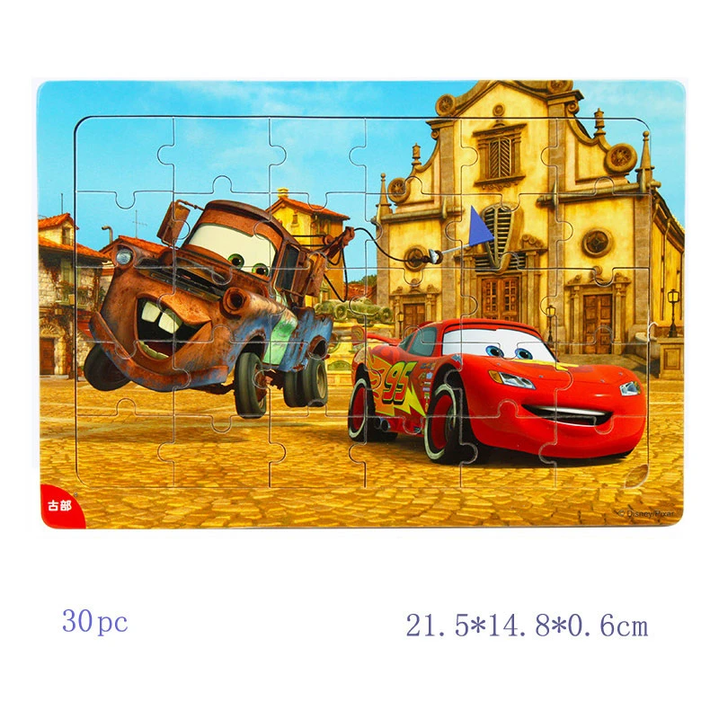 Disney Pixar Тачки Маккуин 9 шт. 16 30 комбинированный пазл с деревянной рамой для