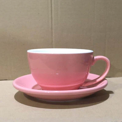 Pink 150 мл 220 мл 250 мл 300 мл высококачественные керамические кофейные чашки набор кофейных чайных чашек простой европейский стиль капучино Цветочные чашки латте кружка - Цвет: Pink
