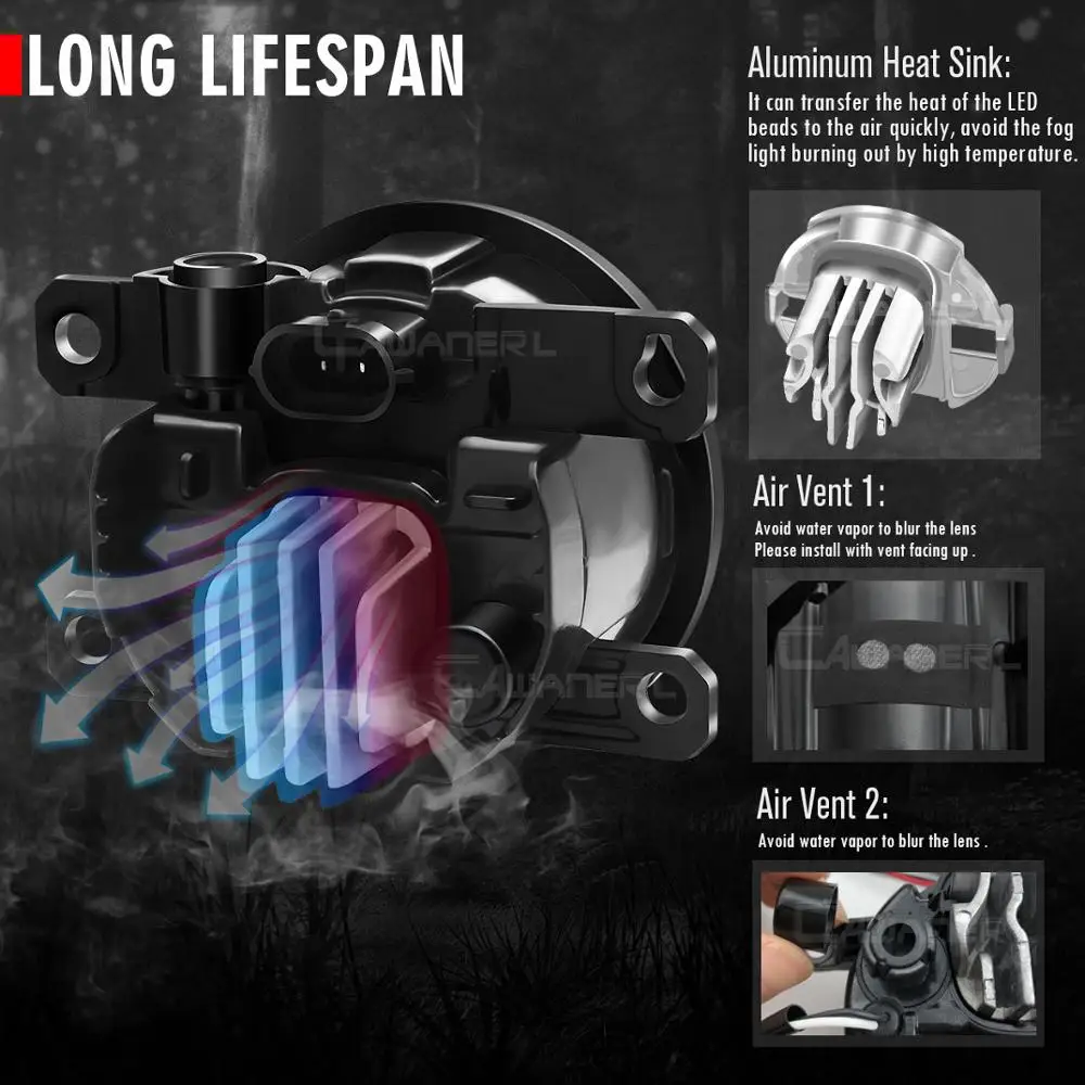 Туман светильник сборка 30 Вт передний бампер автомобиля светодиодный