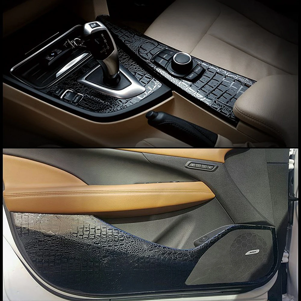 LEEPEE Автомобильная наклейка пленка С ИМИТАЦИЕЙ КРОКОДИЛА 150*10 см мотоциклетный