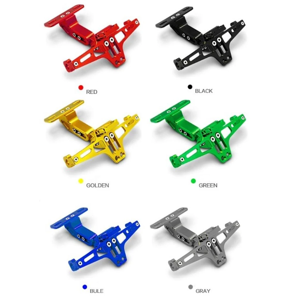 

TiOODRE Universal CNC Motorcycle Adjustable Angle Aluminum License Number Plate Frame Holder Bracket License Frame Number Holder