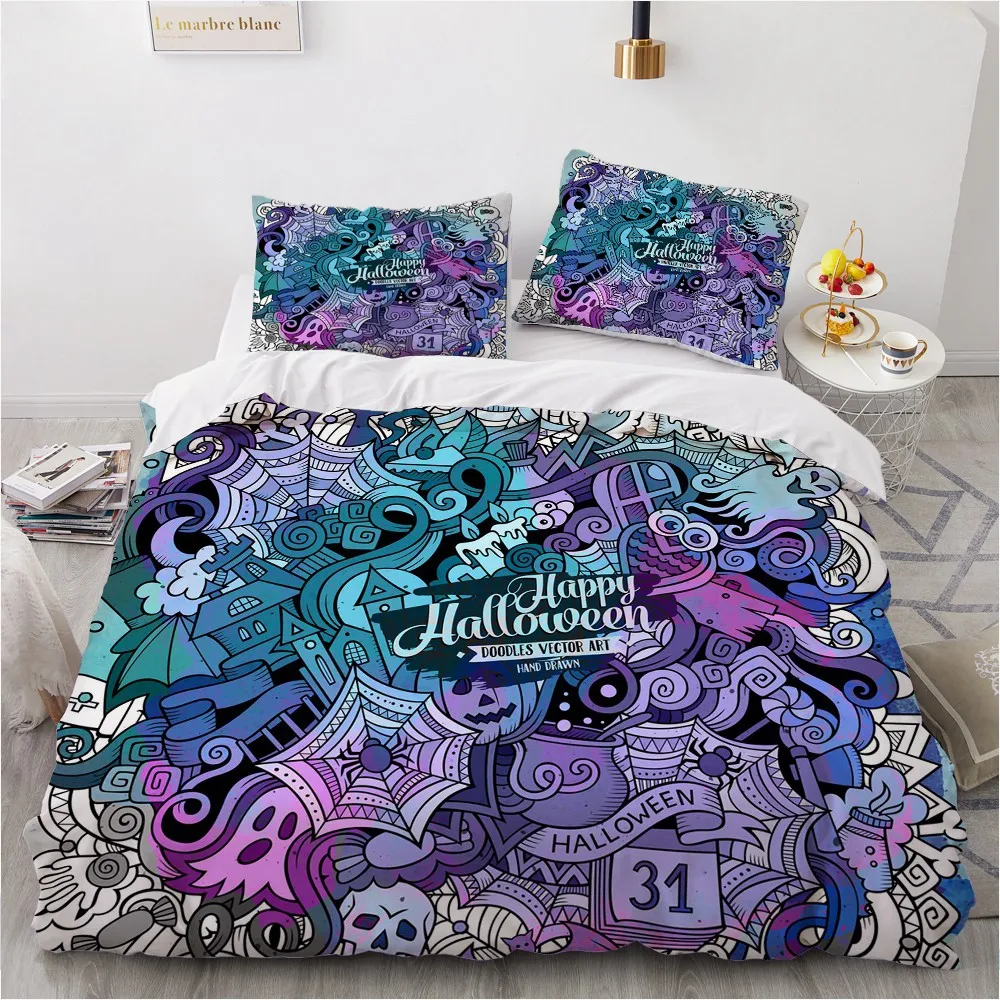 

3D White Quilt Cover Sets Custom Design Abstract Comforther Covers Pillow Covers King Queen Single Twin Size Modern Bedclothes