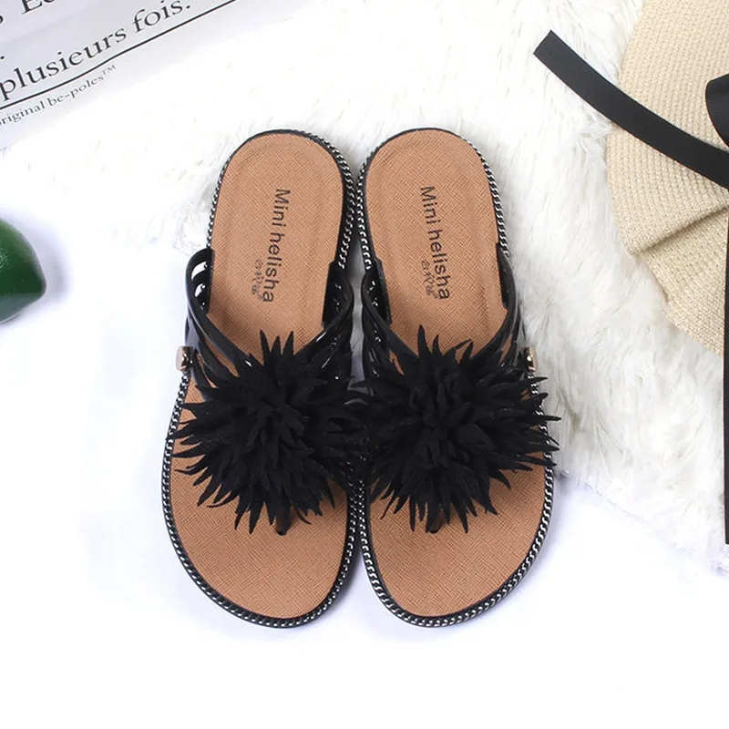 

Amoi Flip Flops Korean Casual Flowers Flip Flops Beach Shoes Women's Shoes Trend FS21S15