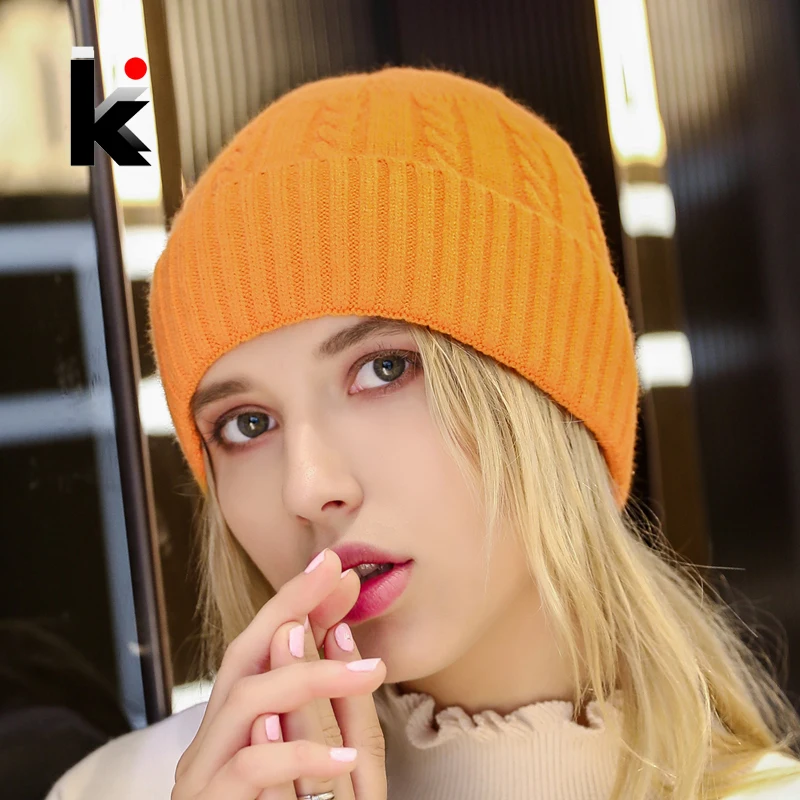 Вязаные шапки женские модные однотонные шапочки облегающие Мужская Уличная