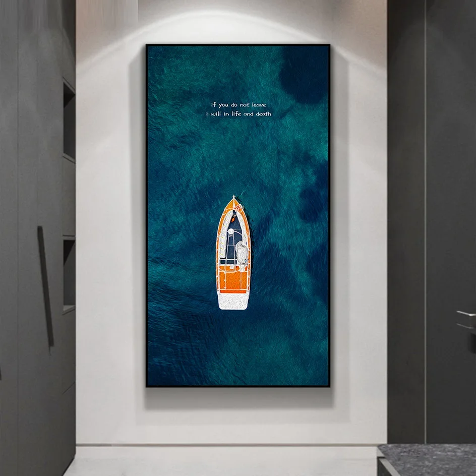 Абстрактная вдохновляющая цитата холст плакат для моря и лодка на стену