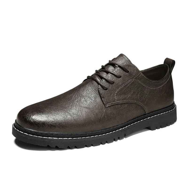 

DELFINE new summer low-cut casual daily microfiber black round toe rubber casual men's leather shoes