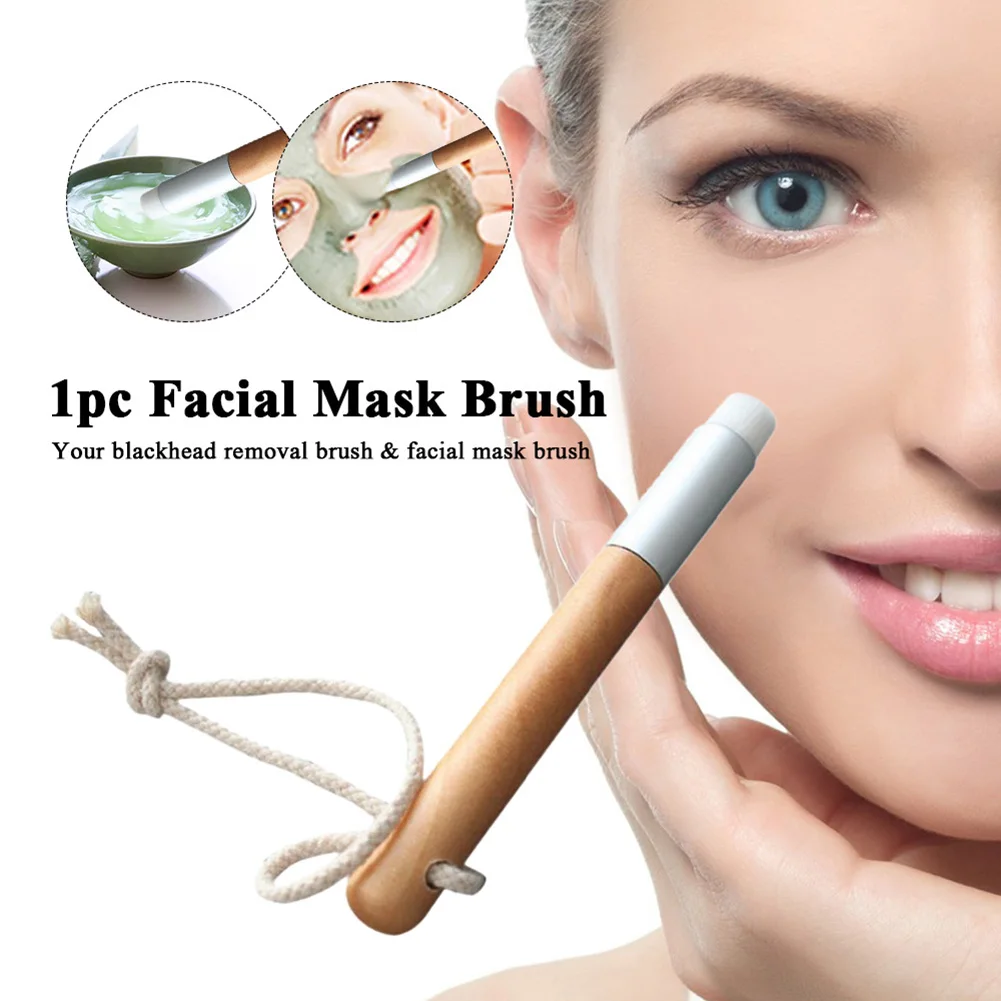 Деревянная ручка для носа и лица щетка удаления маски мягкая чистящая