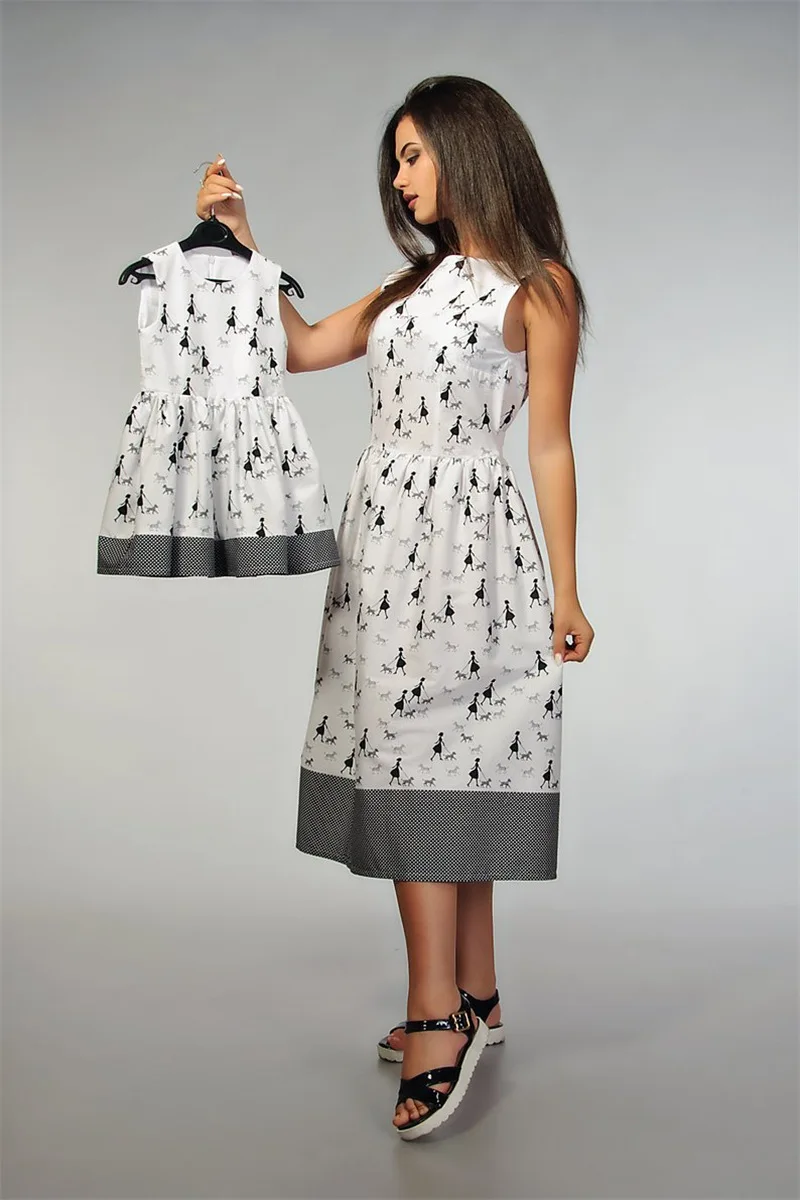 Одежда для мамы и дочки женское платье платья одинаковые комплекты семьи на