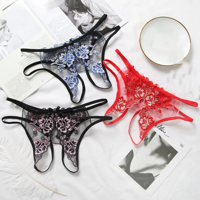 

Japanese Style Sexy Seductive Women Panties Rose Flowers Women's Underwear Lingerie Thongs Woman Red Black Briefs Lace Thong