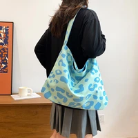 large capacity leopard print one shoulder bag korean fashion trend tote bag diagonal bag womens shopper bag
