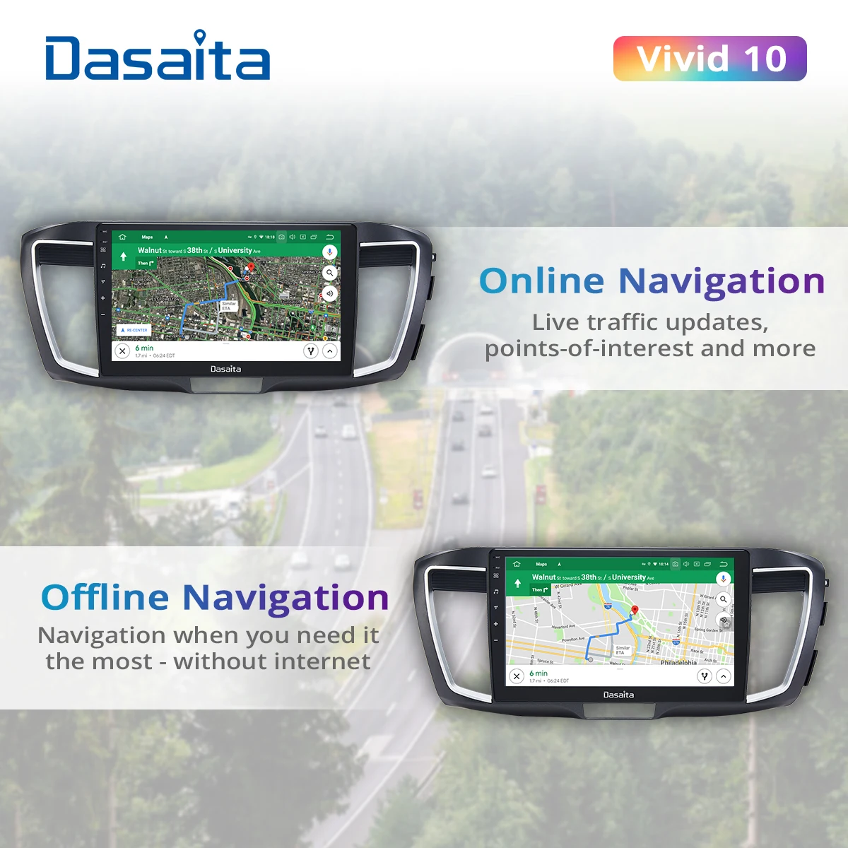 Автомобильное радио Dasaita Vivid 1 Din для Honda Accord 2013 2014 2015 2016 2017 9 поколения Android 10 2