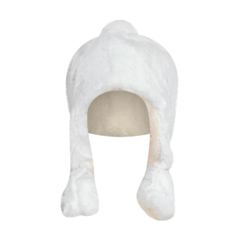 Зимняя теплая шапка бомбер из искусственного кроличьего меха мягкая унисекс