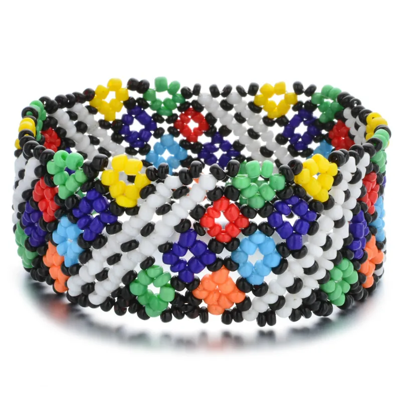 Богемный цветной бисер браслет из нескольких нитей этнический плетеный