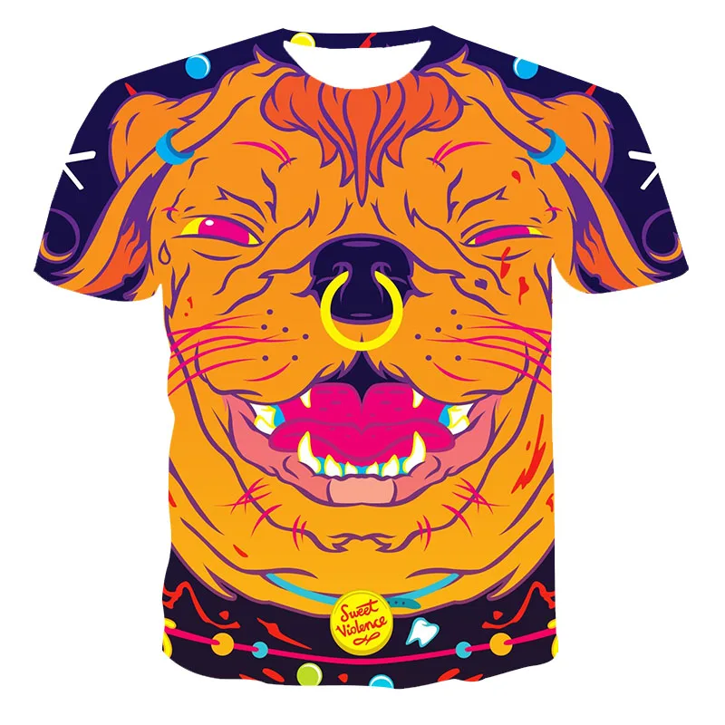 

summer European and American hot trend approved 3D printed tie-dye pattern short-sleeved men's T-shirt