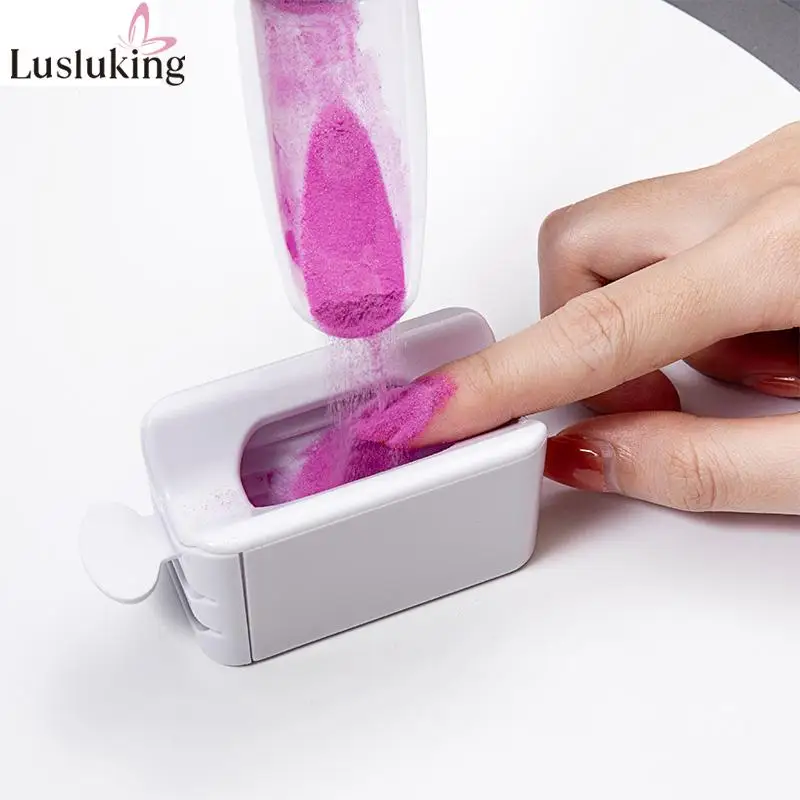 

Double Layer Glitter Powder Drill Nail Art Manicure Tools Pro Jewelry Recycling Box Storage Portable Container White DIY Tools