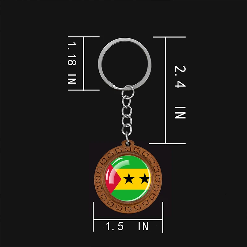 Брелок для ключей с флагом африканских стран деревянный Алжира Ливии Туниса
