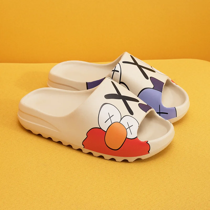 

Yzy sandals for men and women, light breathable beach slipper with fish mouth, white plus size flip flop bathroom mat set