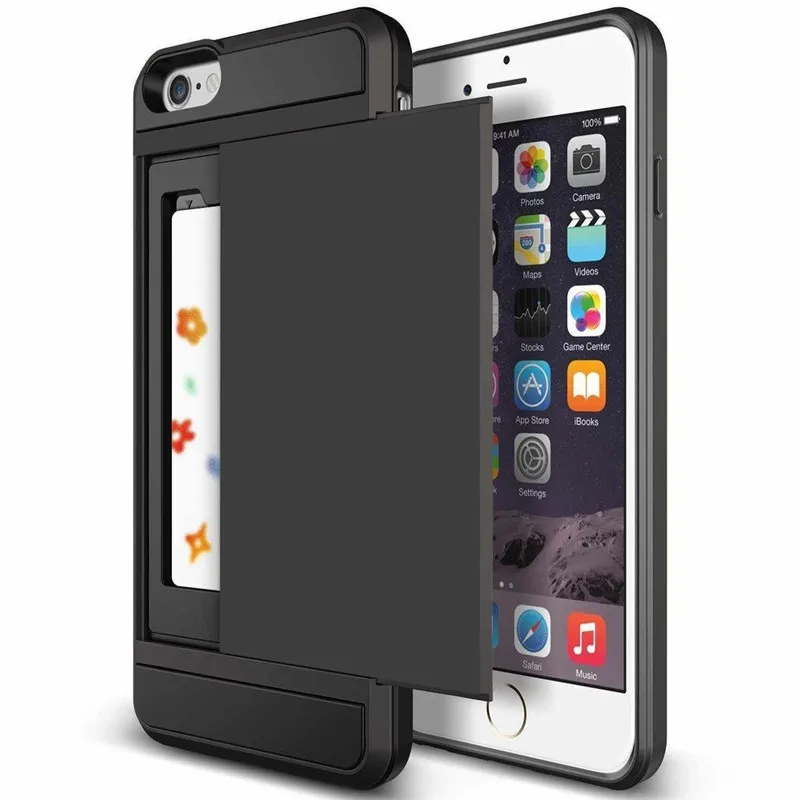 Новинка гибридный жесткий чехол для iphone 5 5S SE 6 6S 7 8 Plus держатель карт