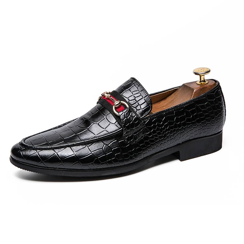 2617black Мужские модельные итальянские кожаные туфли; модные мужские кожаные мокасины без шнуровки; Блестящие деловые мужские туфли; мужские туфли с острым носком - Цвет: 2617black