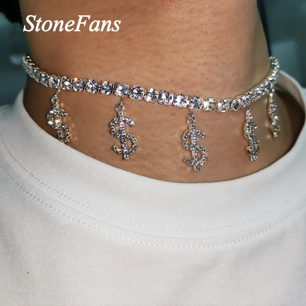 Ожерелье Stonefans со знаком доллара чокер для женщин модное ожерелье-цепочка денег