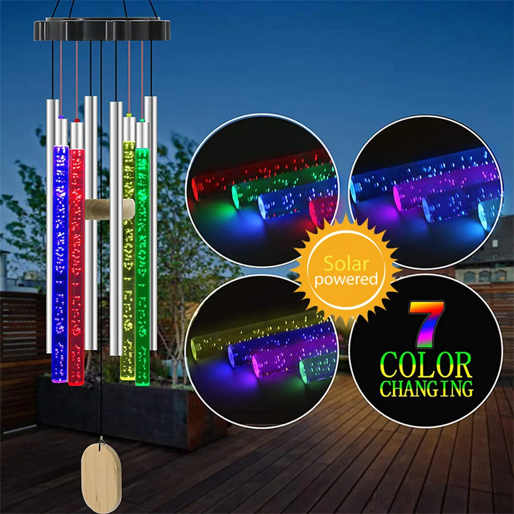 

Solar Wind Chime Lamp LED Solar Wind Chimes Color Changing Hanging Light For Garden Yard Decoration Hanging Solar Light