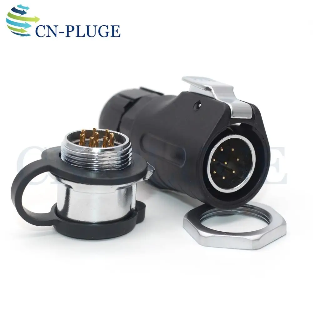 XHP20 8 Pin IP67 Waterproof Bulkhead Electrical Connector Adapter Solar Male Plug Female Socket Industrial AC DC Power Supply |