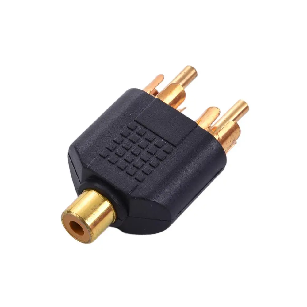 RCA Женский к 2RCA мужской адаптер AV аудио штекер мужскому Y сплиттер конвертер для