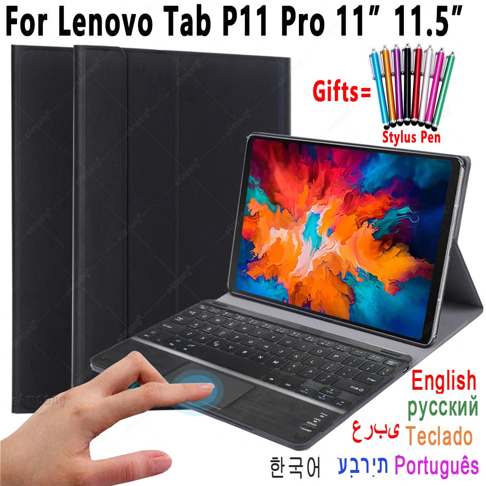 

Lenovo Tab P11 Pro 11 11.5 Case with Touchpad Keyboard Tab-J606F Tab-XJ706F Russian Spanish Arabic Hebrew Korean Keyboard shell