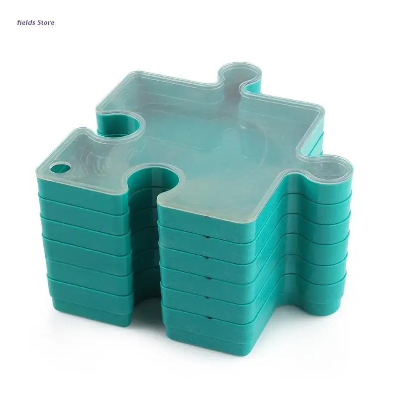 

DIY Decorative Puzzle Sorting Plate 6Pack with Transparent Cover Jigsaw Accs