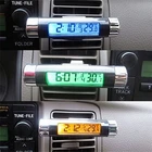Горячая Распродажа, 2 в 1, автомобильные часы, термометр с ЖК-дисплеем, цифровой синий автомобильный термометр с подсветкой, часы с календарем и зажимом