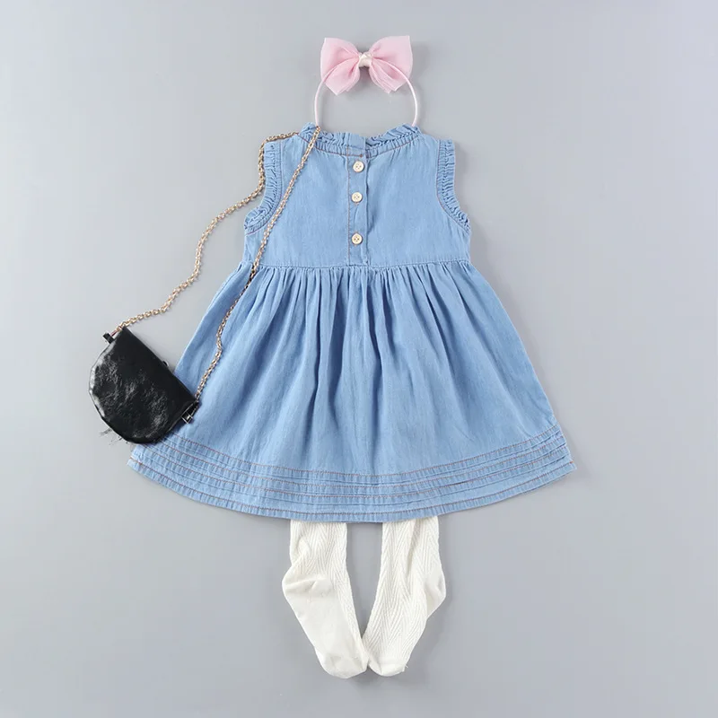 Ковбойское платье для девочек Летняя детская одежда Модные уличные платья с