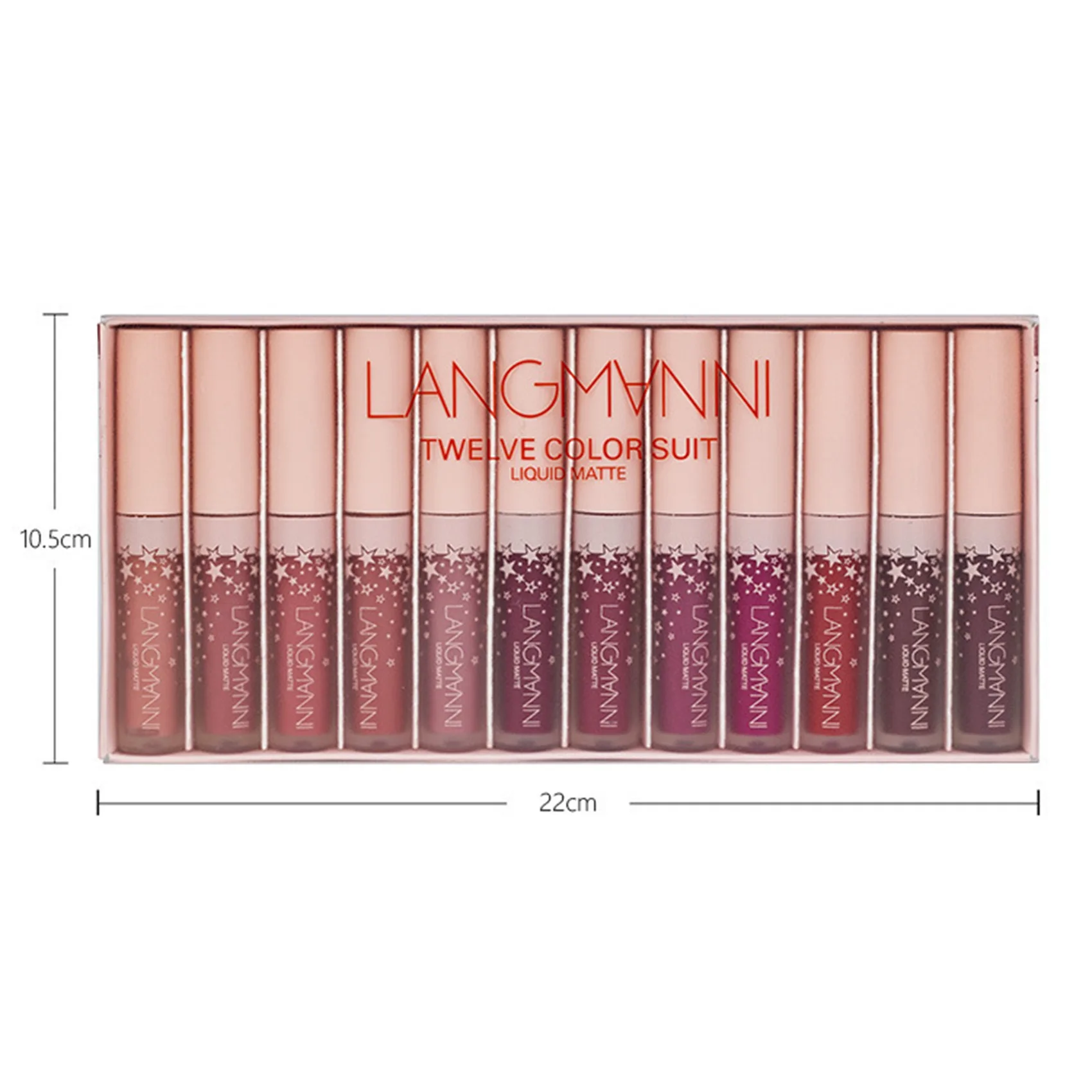

LANGMANNI 12Pcs/Set Liquid Matte Lipstick Makeup Tint Long Lasting Waterproof Sexy Velvet Lip Gloss Lip Kit