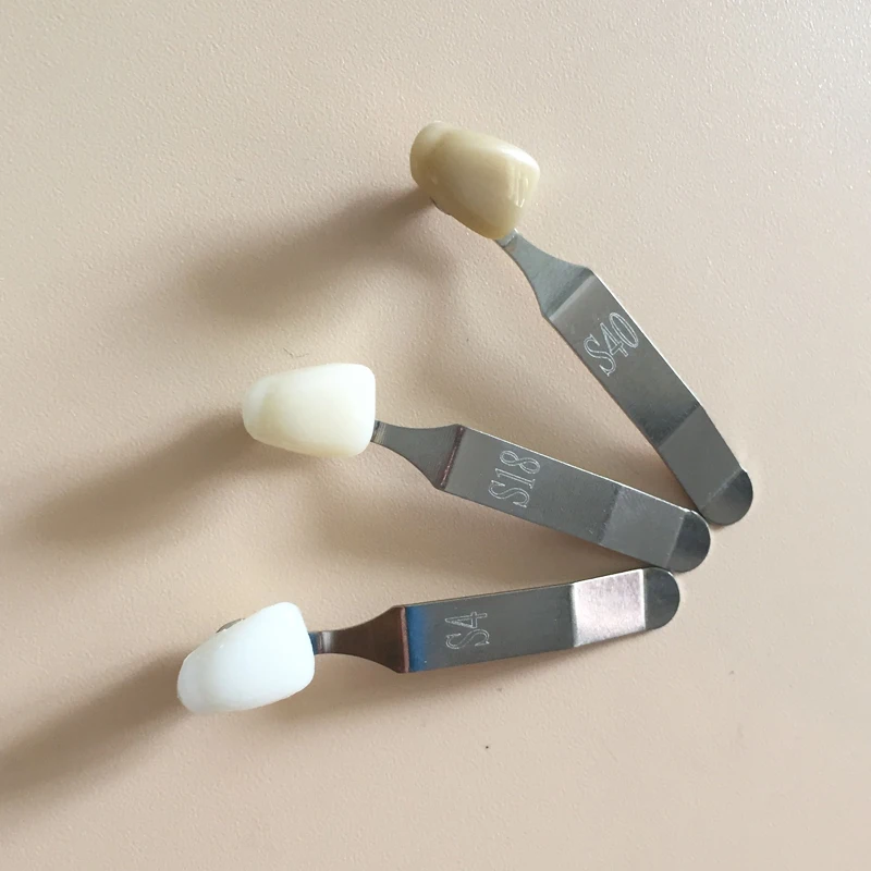 

3D Shade Guide Tooth Shade Chart Board Color Comparator W/ Mirror Cold Light Teeth White Bleaching Dental Plate Teeth Whitening