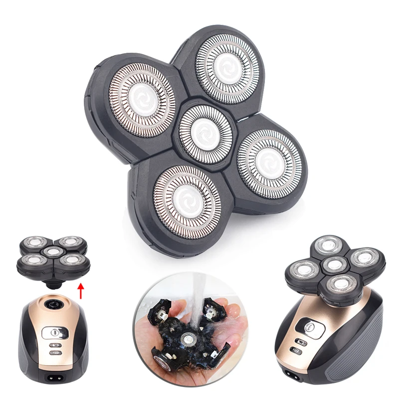 

4D Men 1PC Replacement Shaver Head Electric Shaver 5 Cutter spare razor blades intelligent floating extra head Stainless Steel