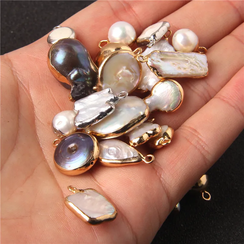 1/2/3Pcs Irregular Freshwater Pearl Charms Natural Baroque Pearl Pendants For Jewelry Making DIY Necklace Accessories Handmade