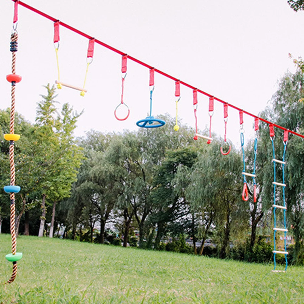 

12 Pieces Climbing Rope Set Gymnastic Ring Set For Children's Outdoor Level-breaking Development Sports Training Props Tools